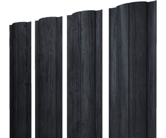 картинка Штакетник Круглый с прямым резом 0,45 Print Premium Grey Wood TwinColor Центр Кровли