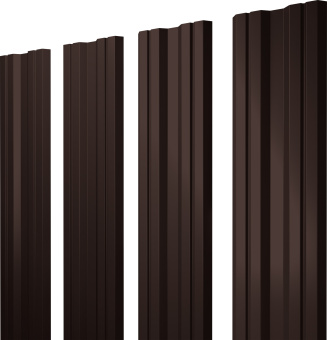 фото Штакетник Твин с прямым резом Grand Line 0,45 Drap двухсторонний RAL 8017 шоколад Центр Кровли картинка Штакетник Твин с прямым резом Grand Line 0,45 Drap двухсторонний RAL 8017 шоколад Центр Кровли