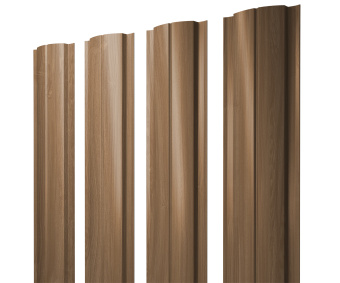 картинка Штакетник Полукруглый Slim с прямым резом 0,45 Print Elite Honey Wood TwinColor Центр Кровли