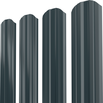 картинка Штакетник Twin XL фигурный Grand Line 0,5 Satin RAL 7016 антрацитово-серый Центр Кровли