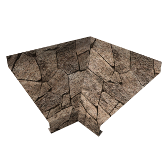 картинка Угол отлива внутренний 150 0,45 Print Elite с пленкой King Stone TwinColor Центр Кровли