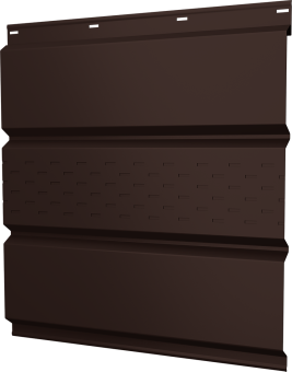 картинка Софит металлический Классик Grand Line без перфорации 0,4 PE-Double с пленкой RAL 8017 шоколад Центр Кровли