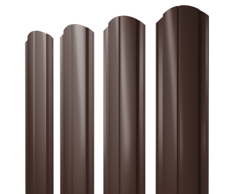 картинка Штакетник Полукруглый Slim фигурный 0,5 Drap RAL 8017 шоколад Центр Кровли