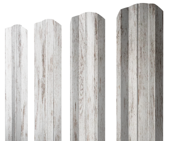 картинка Штакетник М-образный А фигурный 0,45 Print Elite Snow Wood TwinColor Центр Кровли