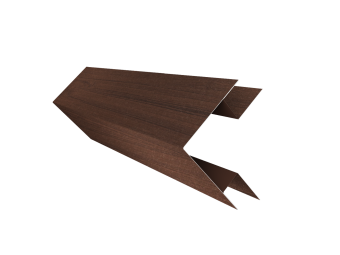 картинка Угол внешний сложный 75х75 0,45 Print Elite Choco Wood TwinColor (2м) Центр Кровли