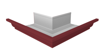 картинка Угол желоба со сварным швом наружный Vortex Project 210мм RAL 3005 красное вино Центр Кровли