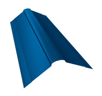 картинка Планка конька фигурного 150x150 0,5 Satin с пленкой RAL 5005 сигнальный синий (2м) Центр Кровли