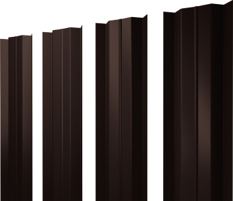 картинка Штакетник М-образный B с прямым резом Grand Line 0,5 PurLite Matt RAL 8017 шоколад Центр Кровли