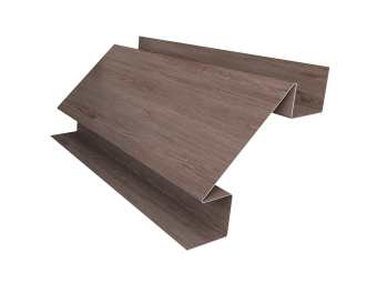 картинка Планка угла внутреннего сложного Экобрус Grand Line 0,45 Print Elite White Wood TwinColor (3м) Центр Кровли