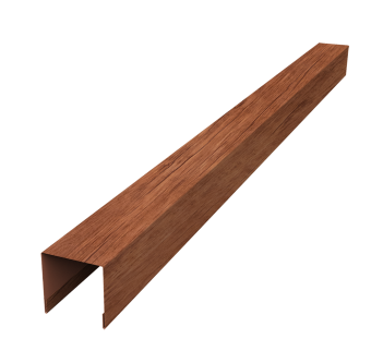 картинка Планка вертикальная лицевая для забора жалюзи Palermo 0,45 Print Premium Rowan Wood Intense FTC (2,5м) Центр Кровли