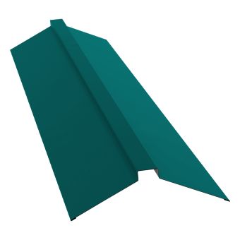 картинка Планка конька плоского 175х50х175 0,45 PE с пленкой RAL 5021 водная синь (2м) Центр Кровли