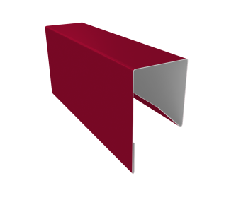 картинка Планка П-образная заборная 17 0,45 PE с пленкой RAL 3003 рубиново-красный (2м) Центр Кровли