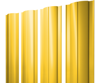 картинка Штакетник Круглый с прямым резом 0,45 PE RAL 1018 цинково-желтый Центр Кровли