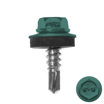 картинка Саморез по металлу Daxmer 5,5х19 (250шт) сверло №3 RAL 6033 Центр Кровли