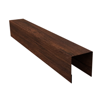 картинка Планка боковая для забора из сайдинга (Блок-хаус new) 0,45 Print-Double Premium Cherry Wood Dark F (2,06м) Центр Кровли