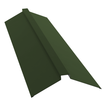 картинка Планка конька плоского 150х40х150 0,5 Satin Matt TX RAL 6020 хромовая зелень (3м) Центр Кровли