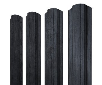 картинка Штакетник Прямоугольный фигурный 0,45 Print Premium Grey Wood TwinColor Центр Кровли