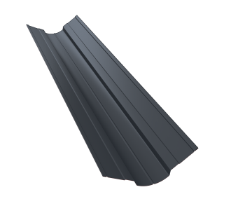 картинка Планка ендовы верхней фигурной 70x70 0,45 Drap TR RAL 7024 мокрый асфальт (2м) Центр Кровли