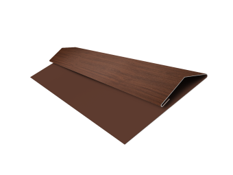 картинка Планка стартово-финишная Экобрус Grand Line 0,45 Print Elite Choco Wood TwinColor (2м) Центр Кровли