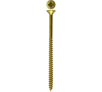 картинка Саморез Rizzel Pz 5,0х90 (200шт) шлиц Pz2 желтый цинк (короб) Центр Кровли