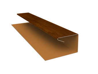 картинка Планка П-образная завершающая сложная (КД) 0,4 Print Premium Golden Wood Intense FTC (3м) Центр Кровли