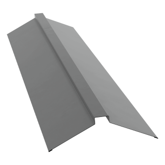 картинка Планка конька плоского 175х50х175 0,5 Satin с пленкой RAL 9006 бело-алюминиевый (3м) Центр Кровли