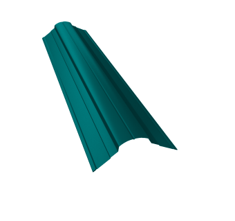 картинка Планка конька фигурного 70x70 0,45 PE с пленкой RAL 5021 водная синь (2м) Центр Кровли