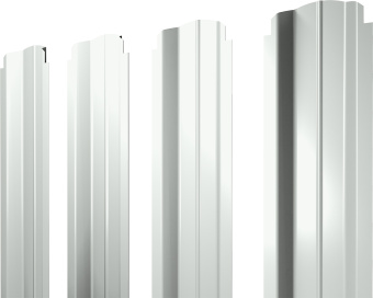 картинка Штакетник П-образный B фигурный Grand Line 0,4 PE RAL 9003 сигнальный белый Центр Кровли