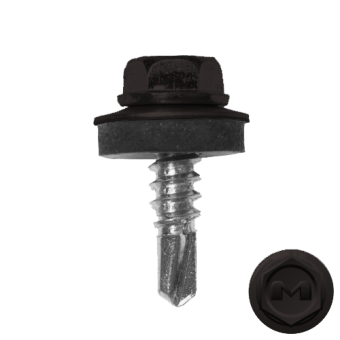 фото Саморез по металлу Daxmer 5,5х19 (250шт) сверло №3 RAL 8019 Центр Кровли картинка Саморез по металлу Daxmer 5,5х19 (250шт) сверло №3 RAL 8019 Центр Кровли