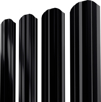 фото Штакетник Twin XL фигурный Grand Line 0,5 Drap RAL 9005 черный Центр Кровли картинка Штакетник Twin XL фигурный Grand Line 0,5 Drap RAL 9005 черный Центр Кровли