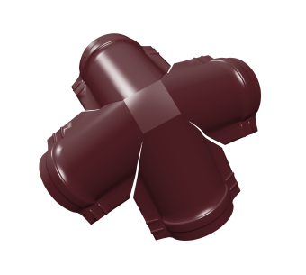 картинка Четверник конька малого полукруглого 0,5 Satin Matt TX с пленкой RAL 3005 красное вино Центр Кровли
