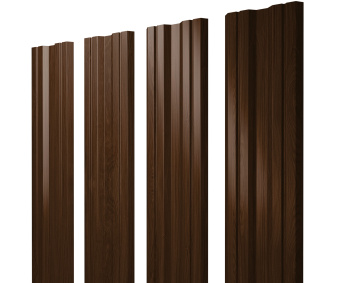 картинка Штакетник Twin с прямым резом 0,45 Print Elite Choco Wood TwinColor Центр Кровли