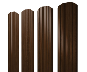 картинка Штакетник Twin фигурный 0,45 Print Elite Choco Wood TwinColor Центр Кровли