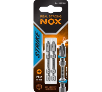картинка Бита Nox impact Strike Рh2х60мм E6,3 2 штуки карта (333260-2) Центр Кровли