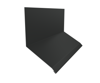 картинка Планка примыкание верхнее к стене фальц Grand Line 150х130х20 0,5 Velur X RAL 7016 антрацитово-серый (2м) Центр Кровли