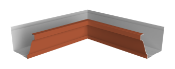 картинка Угол желоба внутренний Vortex Lite 130мм NEW RAL 8004 терракота Центр Кровли
