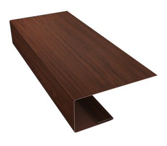 картинка J-Профиль 18мм 0,45 Print Elite Choco Wood TwinColor (2м) Центр Кровли