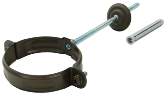 фото Хомут трубы GL PU Matt 90 мм RR 32 темно-коричневый Центр Кровли картинка Хомут трубы GL PU Matt 90 мм RR 32 темно-коричневый Центр Кровли