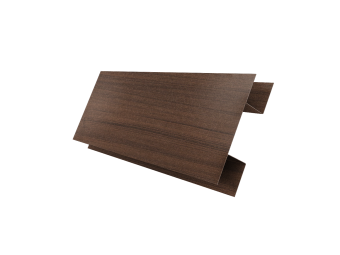 картинка Планка H-образная БХ new 0,45 Print Elite Choco Wood TwinColor (3м) Центр Кровли