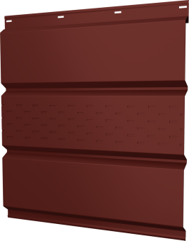 фото Софит металлический Классик Grand Line центральная перфорация 0,45 PE с пленкой RAL 3009 оксидно-красный Центр Кровли картинка Софит металлический Классик Grand Line центральная перфорация 0,45 PE с пленкой RAL 3009 оксидно-красный Центр Кровли
