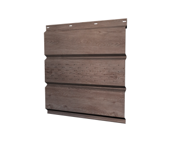 картинка Софит металлический центральная перфорация 0,45 Print Elite с пленкой White Wood TwinColor Центр Кровли