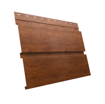 картинка Софит металлический Квадро Брус без перфорации 0,45 Print Premium с пленкой Golden Wood Fresh TwinColor Центр Кровли