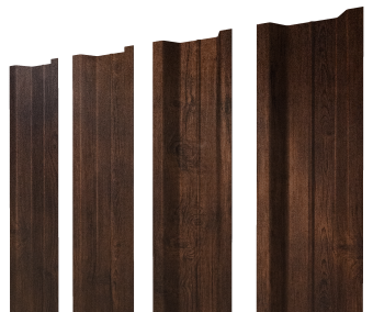картинка Штакетник П-образный В с прямым резом 0,45 Print Premium Cherry Wood Dark FTC Центр Кровли