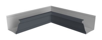 картинка Угол желоба внутренний Vortex Lite 130мм NEW RAL 7024 мокрый асфальт Центр Кровли