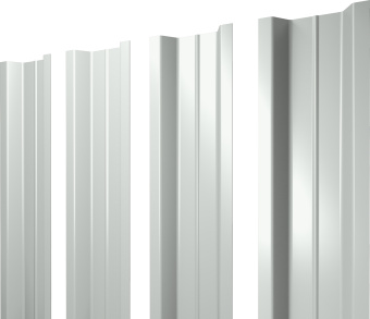 картинка Штакетник П-образный B с прямым резом Grand Line 0,45 PE-Double RAL 9003 сигнальный белый Центр Кровли