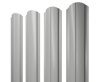 картинка Штакетник Полукруглый Slim фигурный 0,45 PE RAL 9006 бело-алюминиевый Центр Кровли