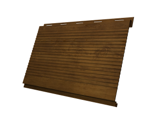 картинка Софит Вертикаль 0,2 Grand Line gofr 0,45 Print Elite с пленкой Golden Wood TwinColor Центр Кровли