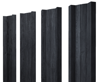 картинка Штакетник М-образный А с прямым резом 0,45 Print Premium Grey Wood TwinColor Центр Кровли