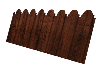 картинка Профнастил C10B фигурный 0,45 Print Elite Cherry Wood TwinColor Центр Кровли