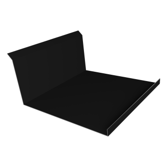 картинка Планка примыкания нижняя 20х122х260х15 Grand Line 0,45 Drap ТХ двухсторонний RAL 9005 черный (3м) Центр Кровли